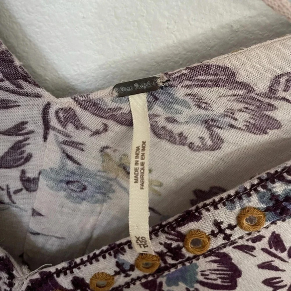 Free‎ People flouncy feminine boho linen top size XS - Picture 3 of 6